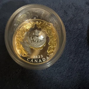 Moneda de plata de $50 de prueba de regalos navideños de Canadá 2022 (con ayudantes de Santa en movimiento) - Imagen 1 de 15