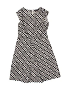 BROOKS BROTHERS Womens Sleeveless A-Line Dress UK 12 Medium Black Check CE28 - Picture 1 of 3
