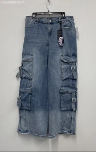 Forever 21 Blue Bratz X Damen Denim Cargo Baggy Jeans - Größe 30 - Bild 1 von 8