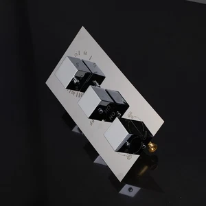 RE Chrome Thermostatic 3 Handles Mixer 3-way Control Valve Brass Shower Diverter - Picture 1 of 5