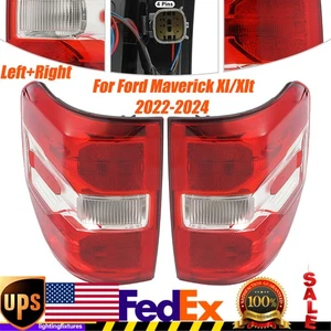 Pair Tail Lamps For 2022-2024 Ford Maverick XL/XLT Halogen Tail Light Left+Right - Bild 1 von 12
