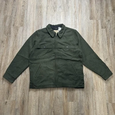 L.L. Bean Wool Jac-Shirt Size XL Full Zip Long Sleeve Jacket Green New W Tags - Image 1 of 4