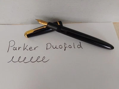 Vintage Parker Duofold Senior Black Fountain Pen 14ct Gold Nib 35 - Image 1 of 4