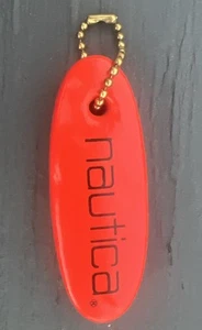 NAUTICA Floating Key Chain Fob Orange Red Keychain Water Sports Boating Foam - Picture 1 of 4