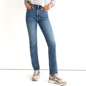 Madewell Blue Perfect Vintage High Rise Tapered Straight Leg Jeans Sz 23 PETITE - Picture 1 of 16