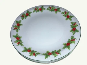 Schmidt Porcelana Brasil Holiday Brot-/Dessertteller festliches Stechpalmenmuster - Bild 1 von 8