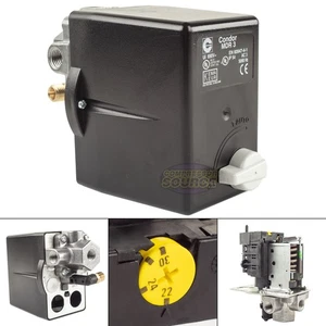 Condor MDR3/16RM 145-175 PSI 4 Port Pressure Switch 22A - 30A Overload 1/4" FNPT - Picture 1 of 8