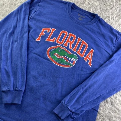 Camisa Florida Gators Para Hombre Mediana Azul Naranja Blanco Campeón Manga Larga Foto 1 de 4