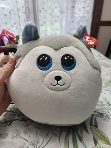 Neu mit Etikett TY Squish-A-Boos Plüschtier - SLUSH der Husky Hund Quetschspielzeug - Bild 1 von 5