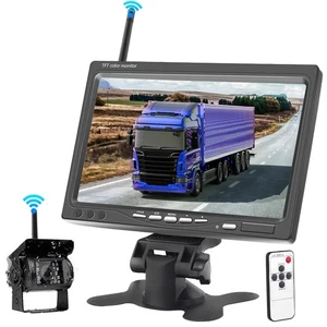 Cámara de visión trasera inalámbrica y kit de monitor HD de 7 pulgadas, marcha atrás para coche - Imagen 1 de 5