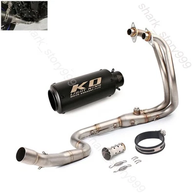 Tubo delantero silenciador escape completo negro para Kawasaki Ninja 300 Z300 2013-16 Foto 1 de 4