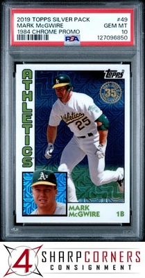 Topps Silver Pack 1984 Chrome Promo #49 Mark McGWIRE PSA 10 2019 Foto 1 de 2