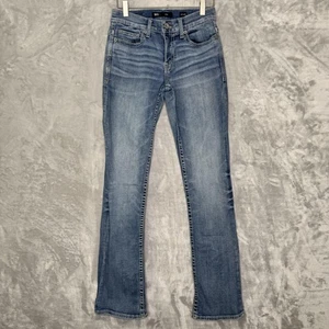 Pantalones de mezclilla elásticos de pierna recta lavado medio azul 27x34 BKE Allen Jeans para mujer - Imagen 1 de 14