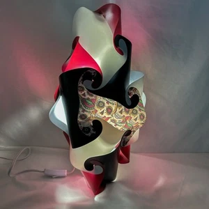 Hanging Puzzle Pendant Oval Swag Lamp Light Sugar Skulls Night Of the Dead 20" - Picture 1 of 12