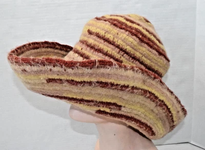 Sombrero de lana tejido vintage talla única años 70 trigo dorado estilo vaquero tejido pesado cálido Foto 1 de 3