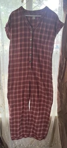 Madewell Flanell Schlafanzug Schlafenszeit Einteiler, rot kariert, 100% Baumwolle, Small - Bild 1 von 4