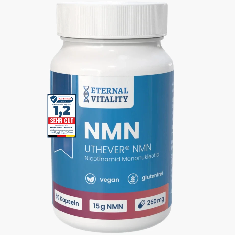 Buy NMN Capsules - 60 Capsules of 250mg NMN Each - with 99% Pure Uthever NMN - Image 1 of 1