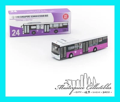 AUG 2025 Masterpiece #24 SINGAPORE SCANIA K230UB TERMINAL 4 SHUTTLE BUS  1:110 - Image 1 of 4