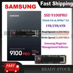 SAMSUNG SSD 9100PRO 1TB 4TB PCIe 5.0 Solid State Drive Speeds Up 14800MB/s Balck - Picture 1 of 15