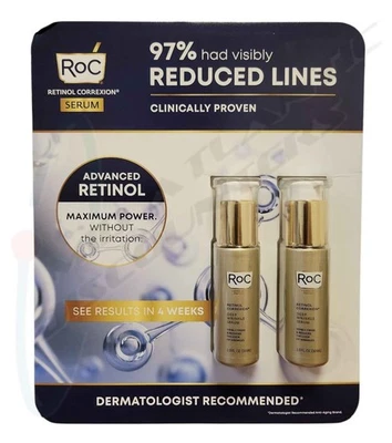 2 PACK 1oz EACH of RoC Retinol Correxion Deep Wrinkle Anti-Wrinkle Facial Serum - Image 1 of 2