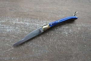 Couteau Laguiole Rossignol. Manche façon nacre. lame carbone. Old Knife. - Picture 1 of 9