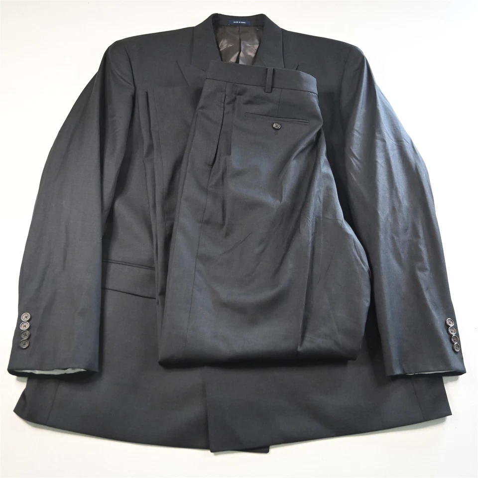 Traje Ralph Lauren 48L 38x36 Gris Carbón 100% Lana Doble Pecho Para Hombre Foto 1 de 4