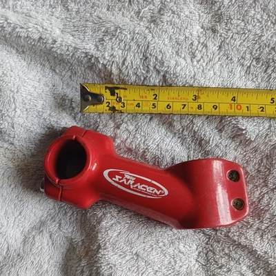 Used Saracen Alloy Handlebar Stem 20° 90mm 2 Bolt. Retro Classic MTB Red. - Image 1 of 3