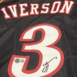 Allen Iverson Signed Philadelphia 76ers Jersey Beckett Holo Auto Size XL - Picture 1 of 6