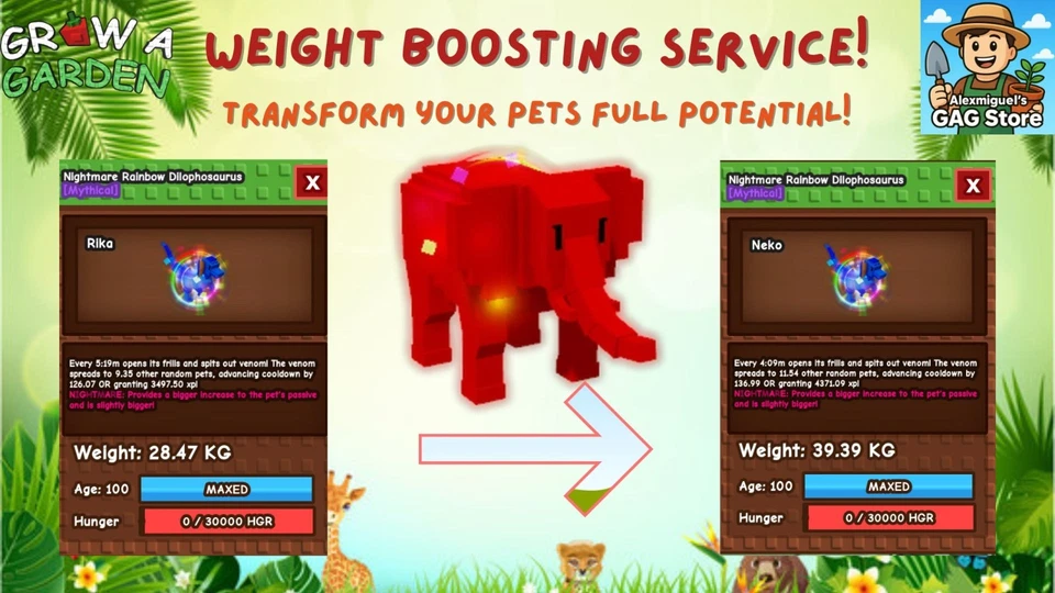 🌈PET MUTATION and AGE Boost Service🌱Grow a Garden,NEW WEIGHT BOOSTING SERVICE! - Image 1 of 4