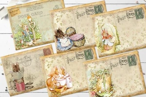 6 x Beatrix Potter/Peter Rabbit Figuren Postkarten - Bild 1 von 3