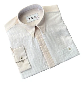 Scopri le magliette a maniche lunghe beige/batik in microfibra stile retrò anni 50. - Foto 1 di 3
