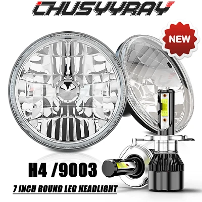 Faros proyectores LED redondos de 7 pulgadas de haz alto/bajo para Dodge D150 1977 1978 1985 Foto 1 de 4