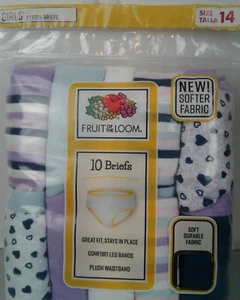 Fruit Of The Loom Girls Tag Free Purple Design Cotton Briefs Size 14 - New  (67) - Picture 1 of 12