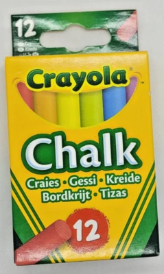 CRAYOLA x12 Antipolvo Color Tiza Surtido Colores Paquete de 12 Texturas Suasas