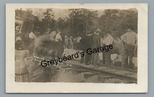 RPPC Bodies After Wabash Valley Railroad Wreck KINGSLAND IN Real Photo Postcard - Picture 1 of 2