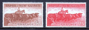 PAPÚA NUEVA GUINEA — SCOTT 144.145 — PINTURAS DE GANADO 1958 — Estampillada sin montar o nunca montada — scv $41,00 - Imagen 1 de 2