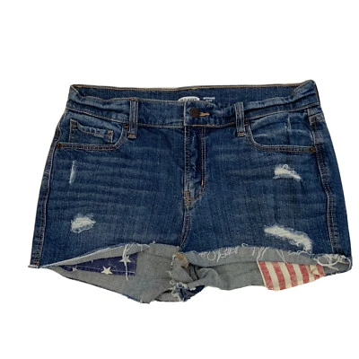 Old Navy Boyfriend Cutoff Distressed Mid Rise Denim Shorts Size 4 Stretch - Image 1 of 4