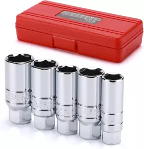 5PCS 3/8" Drive Spark Plug Socket Set CR-V, SAE and Metric, 3/8" Drive 6-Point S - Picture 1 of 6