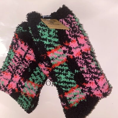 NUEVO Victoria’s Secret ROSA Calcetín Difuso Negro Calcetines a Cuadros -Victoria Secret ROSA OS Foto 1 de 2