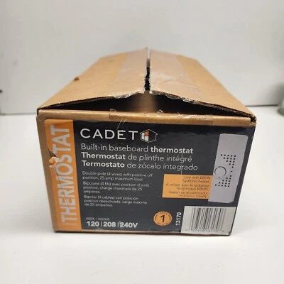 Cadet 13170 Elct Bsbrd Htr Thrmostat 9-1/2 H 2 Pole EBKNW - Image 1 of 4