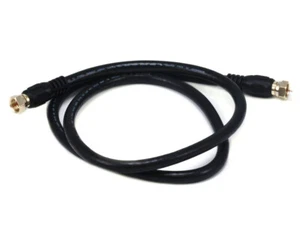 Monoprice 3ft RG6 (18AWG) 75Ohm, Quad Shield, CL2 Coaxial Cable - Black - Picture 1 of 3