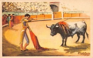 Bullfighting in Spain Alfredo Barra 1981 Drawn Postcard - Picture 1 of 2