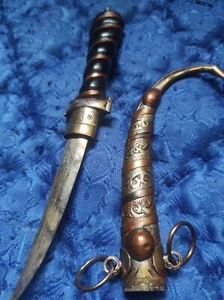 antique handmade daggers brass moroccan khanjar islamic - Picture 1 of 11