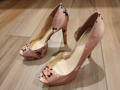 Jessica Simpson Size 8 - 5 inch Stiletto Heels Floral Platform Shoes Peep Toe - Image 1 of 4