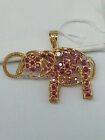 18K Yellow Collectable Pendant Double Side Genuine Rubys 1 1 4 Wide X 1 H