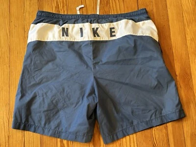 VTG Nike 90’s Mens XL Swoosh Logo Color Block Lined Running Shorts Swim Trunks - Image 1 of 4
