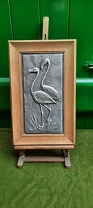 REIN ZINN ORIGINAL RELIEF PICTURE FLAMINGOES with original swing ticket GERMANY - Picture 1 of 9