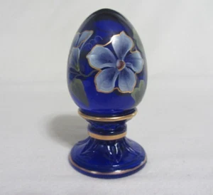 VINTAGE FENTON KOBALTBLAU HANDBEMALT BLUMENEI GOLDRAND SIGNIERT & NUMMERIERT - Bild 1 von 4