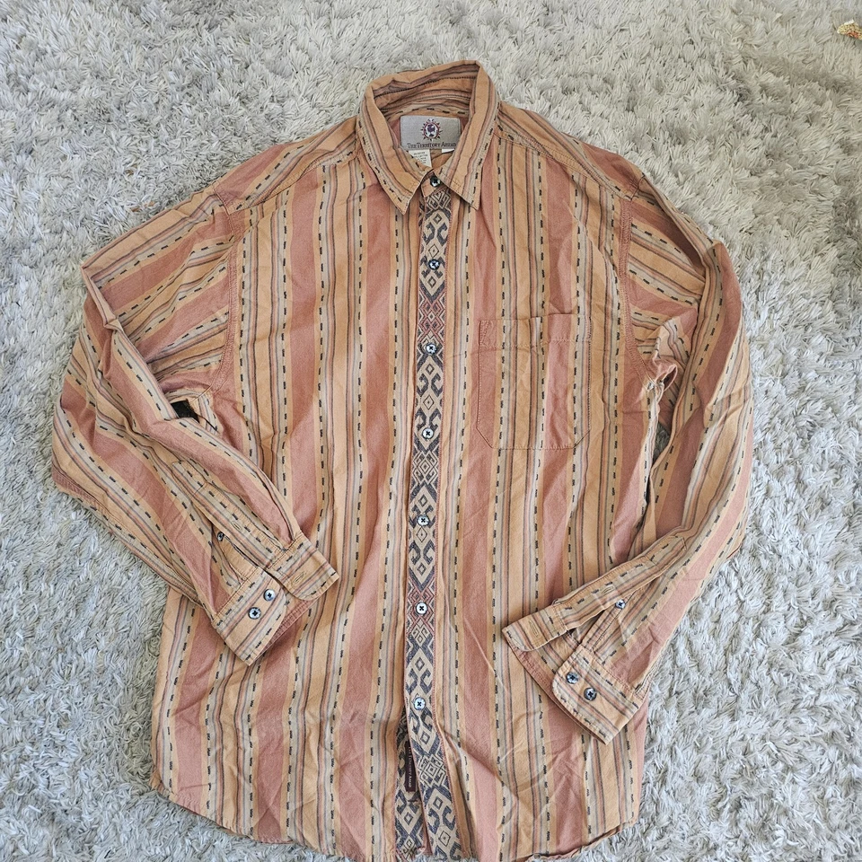 The Territory Ahead Men's Long Sleeve Button-Up Shirt 100% Cotton Size Medium - Image 1 of 4