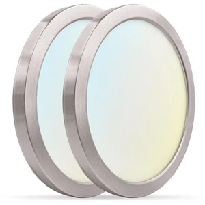 Luxrite 9 Inch LED Flush Mount Light 5CCT Dimmable ETL Brushed Nickel 2-Pack - Picture 1 of 7